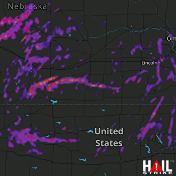 Hail Map Lincoln, NE 07-01-2018