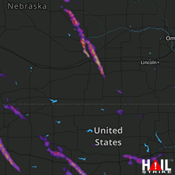 Hail Map Grand Island, NE 07-29-2018