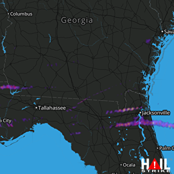 Hail Map Orange Park, FL 02-09-2021