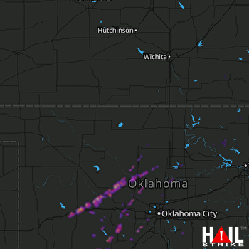 Hail Map Tuttle, OK 02-07-2019