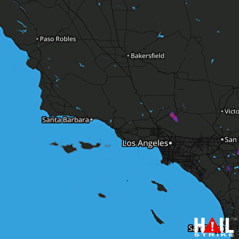 Hail Map Beaumont, CA 08-04-2017