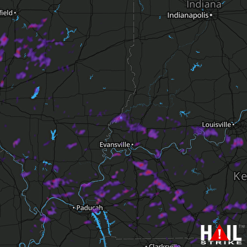 Hail Map Evansville, IN 06-22-2019