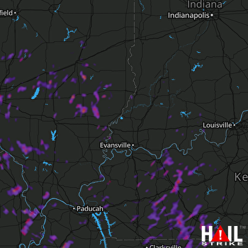 Hail Map Bowling Green, KY 06-27-2019
