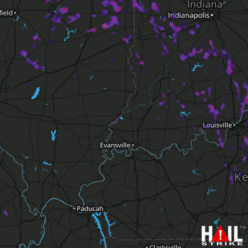 Hail Map Goshen, IN 07-01-2019