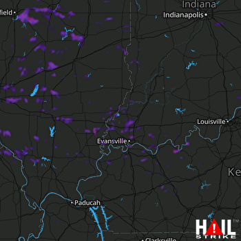 Hail Map Evansville, IN 08-13-2019