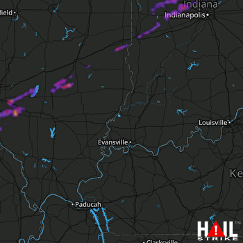 Hail Map Terre Haute, IN 08-18-2019