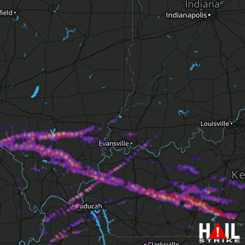 Hail Map Paducah, KY 03-13-2020