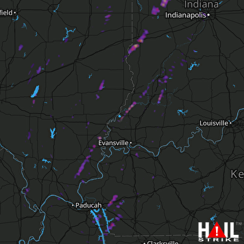 Hail Map Crawfordsville, IN 03-30-2017