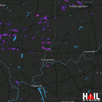 Hail Map Edwardsville, IL 08-21-2017