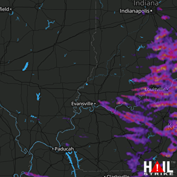 Hail Map Louisville, KY 07-21-2018