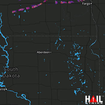 Hail Map Jamestown, ND 09-15-2018