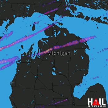 Hail Map Shepherd, MI 05-21-2022