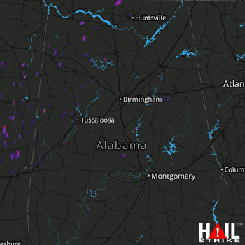 Hail Map Town Creek, AL 06-27-2022
