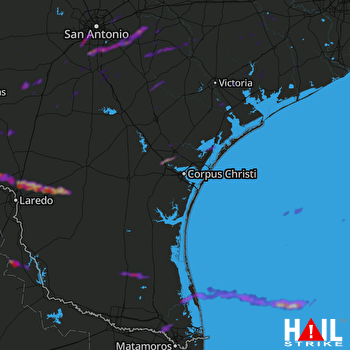 Hail Map Rockport, TX 12-19-2021