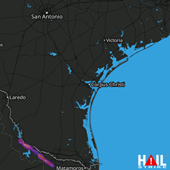 Hail Map Roma, TX 10-18-2022