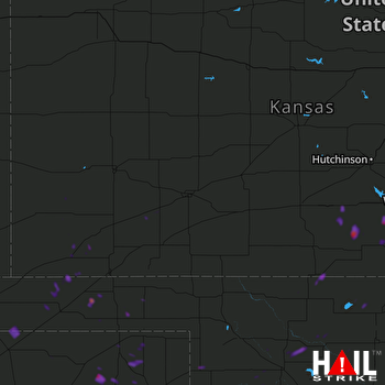 Hail Map Kiowa, KS 07-03-2022