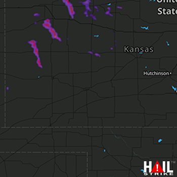 Hail Map Leoti, KS 07-23-2022