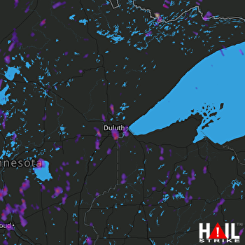 Hail Map Forest Lake, MN 09-20-2017