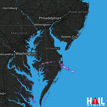 Hail Map Ocean City, MD 06-08-2023