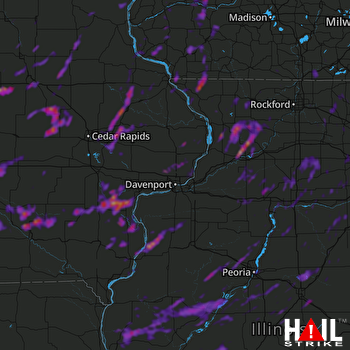 Hail Map Waterloo, IA 08-20-2022