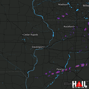 Hail Map Peoria, IL 04-10-2017