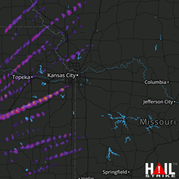 Hail Map Emporia, KS 12-16-2021