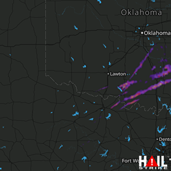 Hail Map Ada, OK 12-18-2021