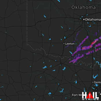 Hail Map Ada, OK 02-16-2023