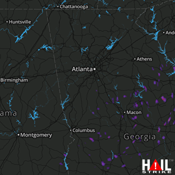 Hail Map Leesburg, GA 04-03-2017