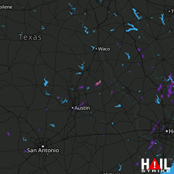 Hail Map Huntsville, TX 09-08-2022