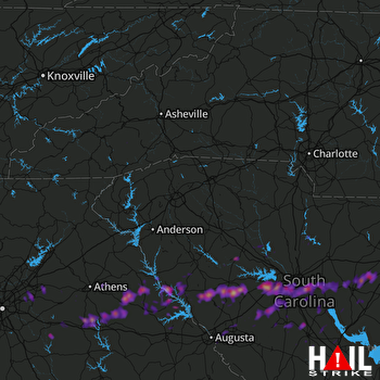 Hail Map Columbia, SC 04-05-2017