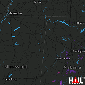 Hail Map Midway, AL 06-25-2022