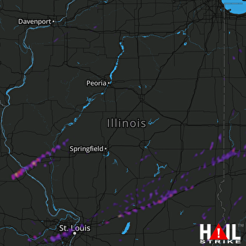 Hail Map Ballwin, MO 12-11-2021