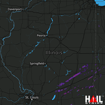 Hail Map Vincennes, IN 04-03-2018