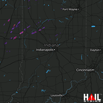 Hail Map Lafayette, IN 04-10-2017