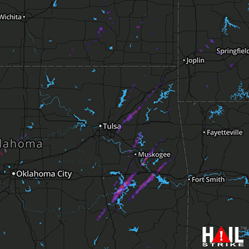 Hail Map Tahlequah, OK 01-03-2023