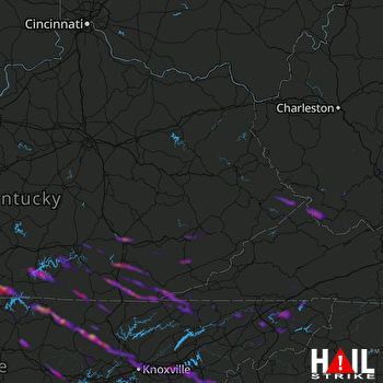 Hail Map Knoxville, TN 09-26-2022