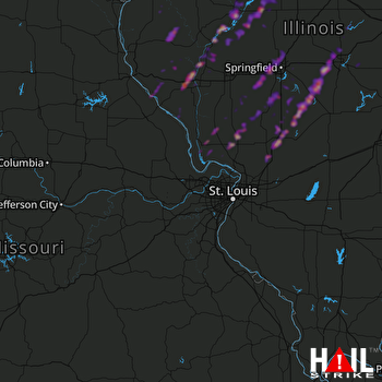 Hail Map Pekin, IL 12-01-2018