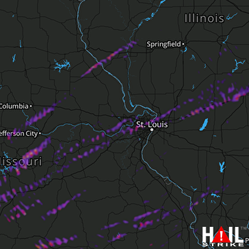 Hail Map Granite City, IL 12-11-2021