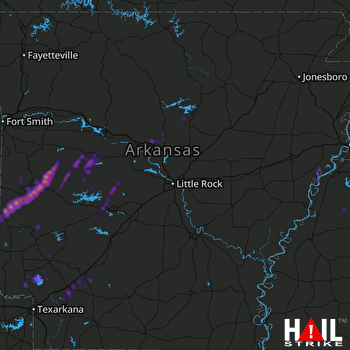 Hail Map Hope, AR 03-03-2023