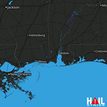 Hail Map Grove Hill, AL 05-25-2022