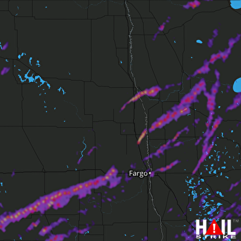 Hail Map Fargo, ND 06-21-2022