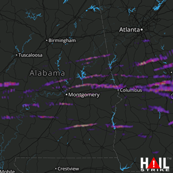 Hail Map Auburn, AL 12-30-2021
