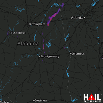 Hail Map Anniston, AL 05-25-2022