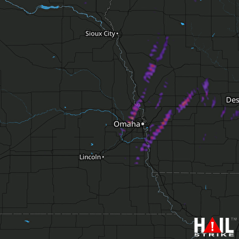 Hail Map Council Bluffs, IA 04-23-2022