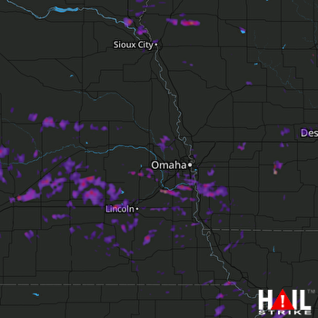 Hail Map Bellevue, NE 08-20-2017