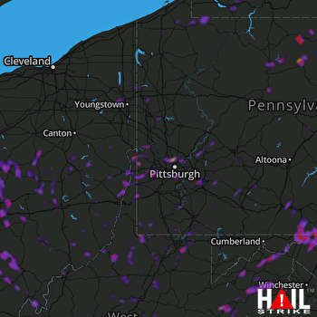 Hail Map Morgantown, WV 07-24-2022