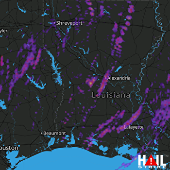 Hail Map Baton Rouge, LA 04-02-2017