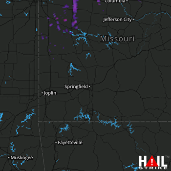 Hail Map Knob Noster, MO 07-07-2017