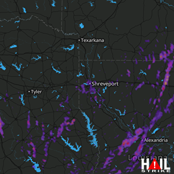 Hail Map Lufkin, TX 04-02-2017